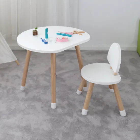 Precioso juego de muebles para niños en edad preescolar, mesa y silla de estudio para niños de madera maciza